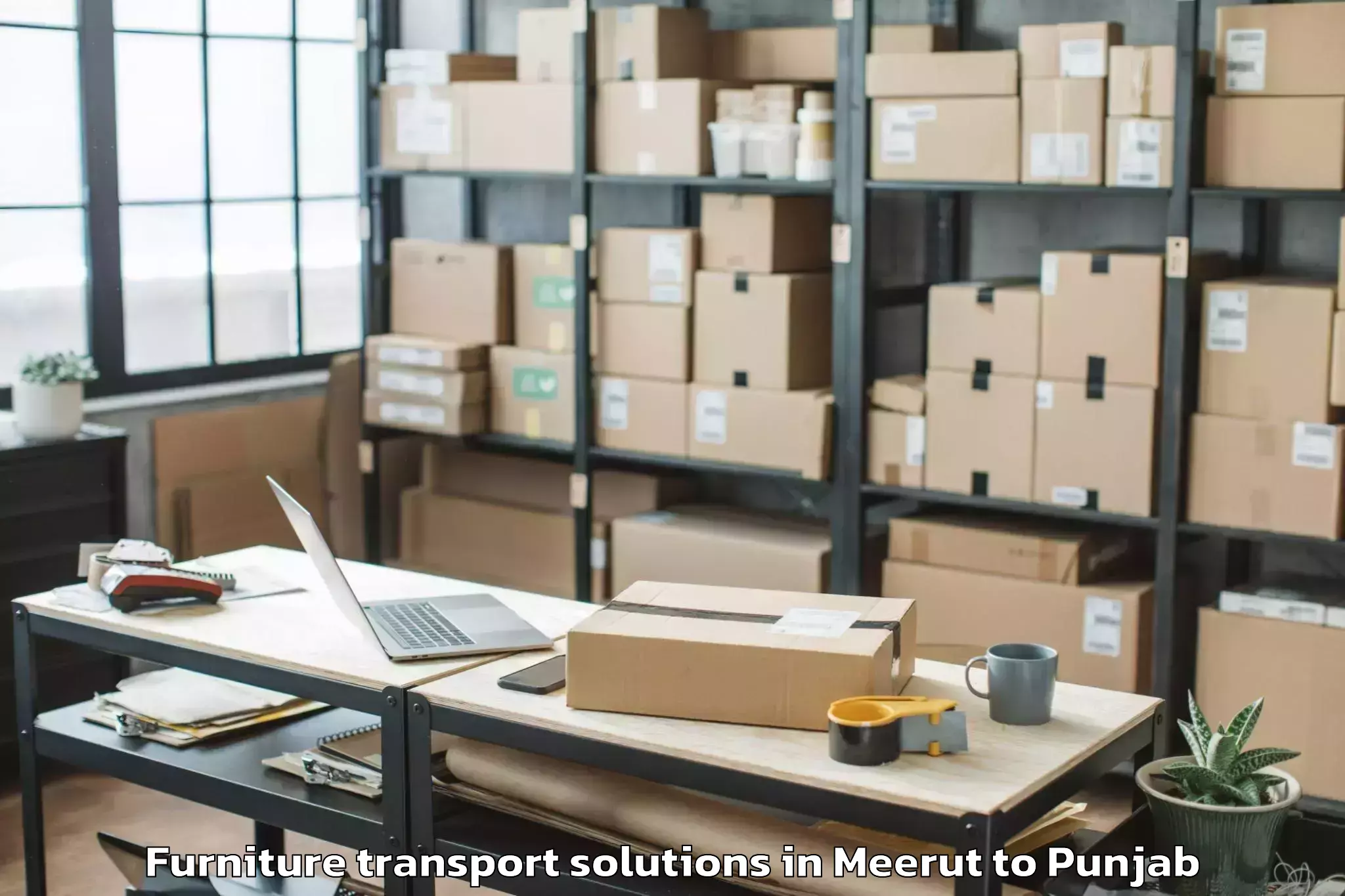 Affordable Meerut to Sunam Furniture Transport Solutions